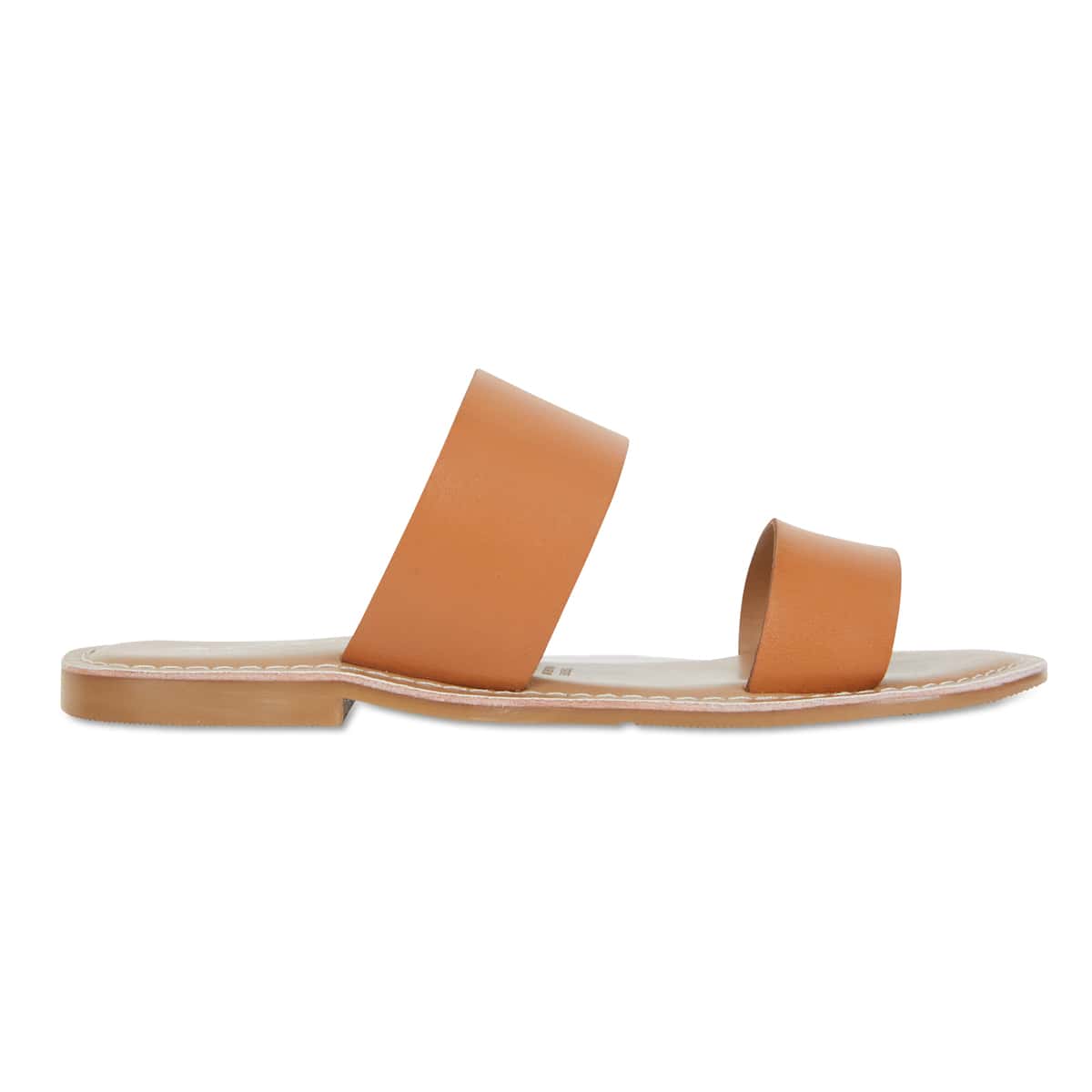 Izzy Slide in Tan Smooth Leather