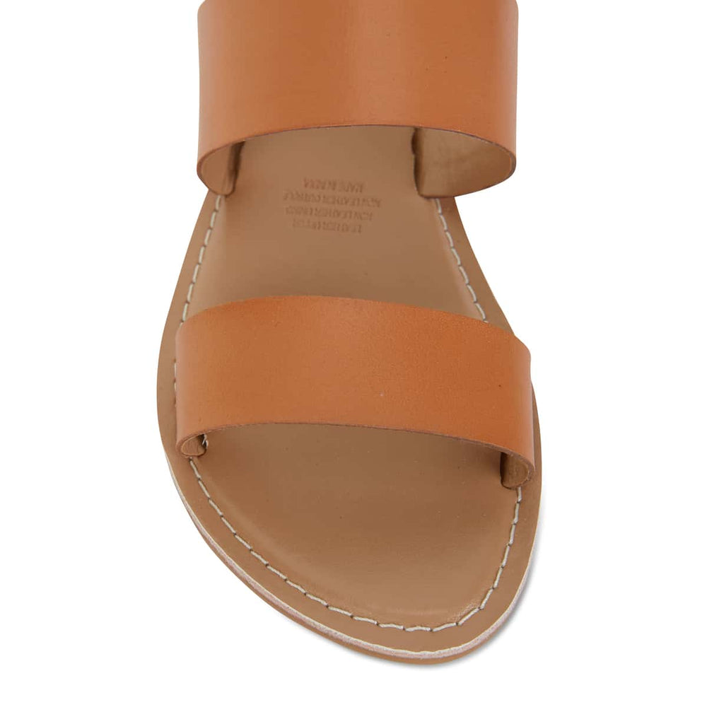 Izzy Slide in Tan Smooth Leather
