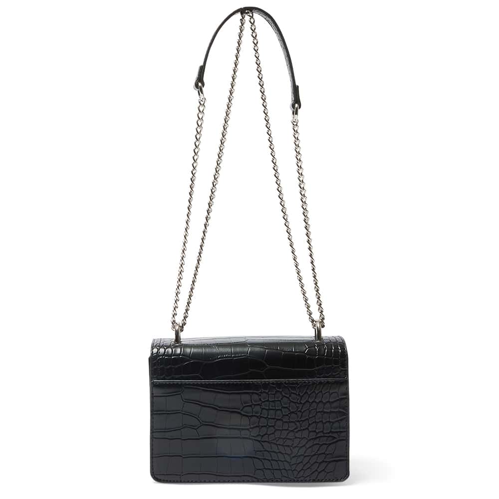 Jacki Handbag in Black Croc