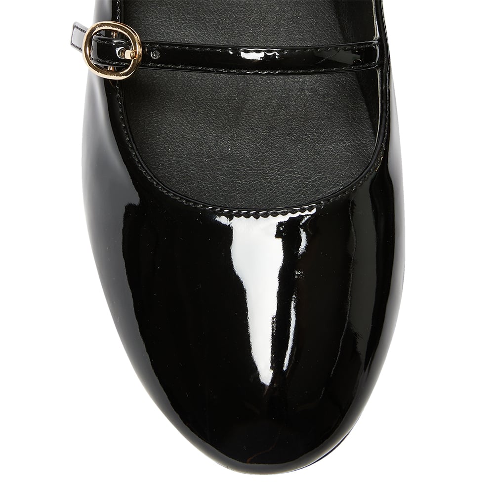 Layla Flat in Black Patent