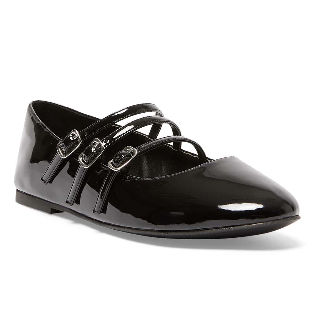 Leah Flat in Black Patent