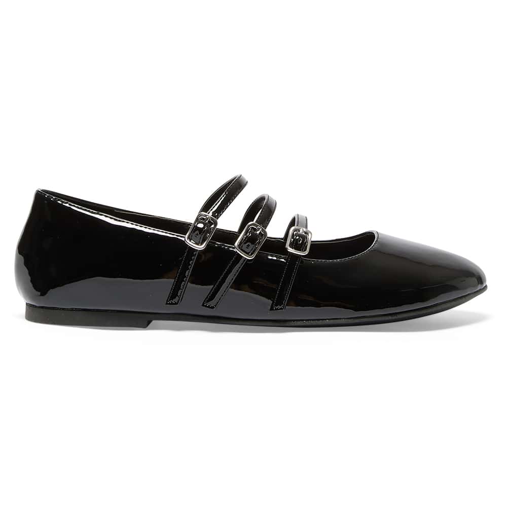 Leah Flat in Black Patent