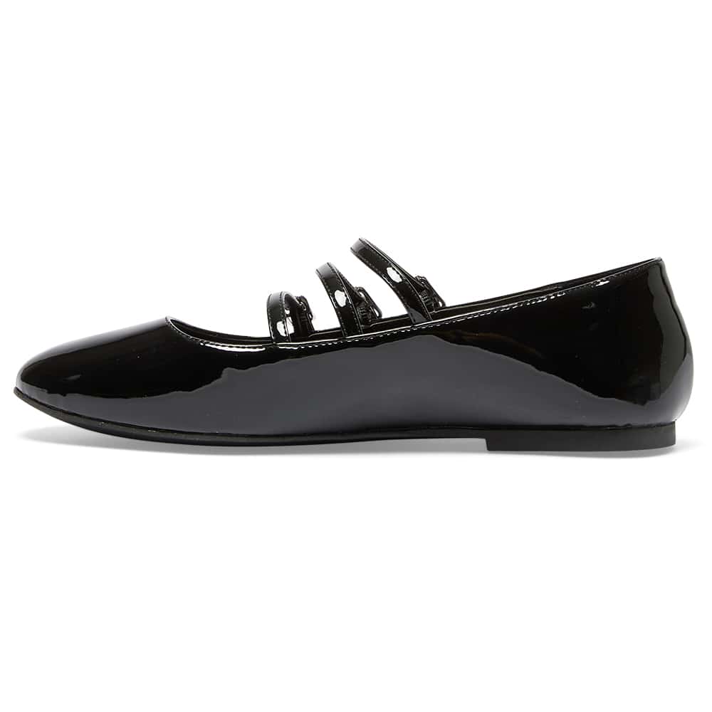 Leah Flat in Black Patent