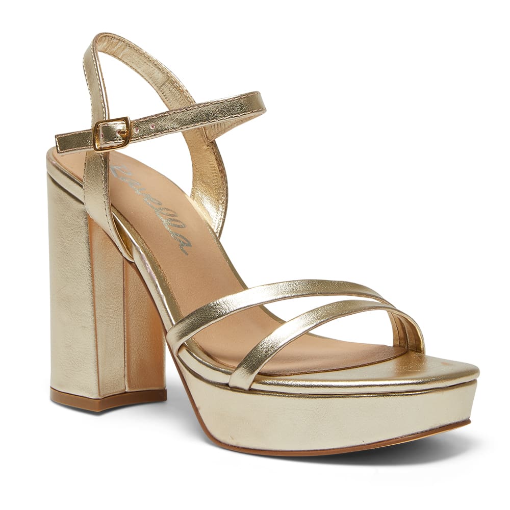 Lulu Heel in Soft Gold Smooth