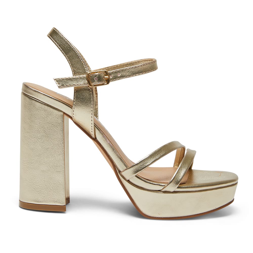 Lulu Heel in Soft Gold Smooth