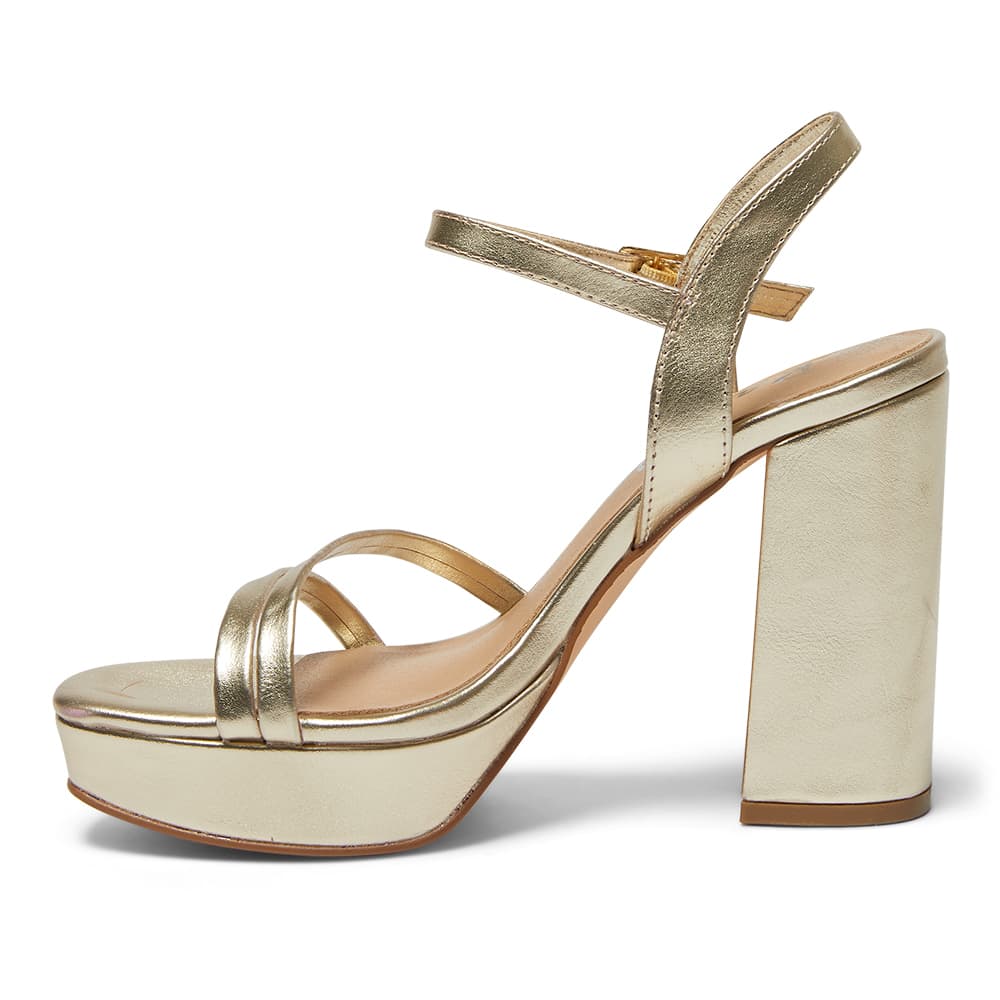 Lulu Heel in Soft Gold Smooth