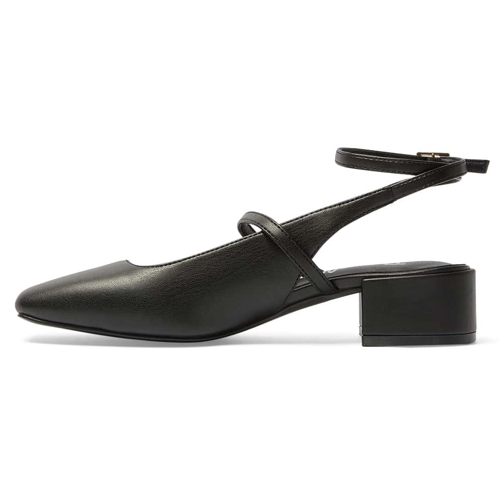 Melody Heel in Black Smooth