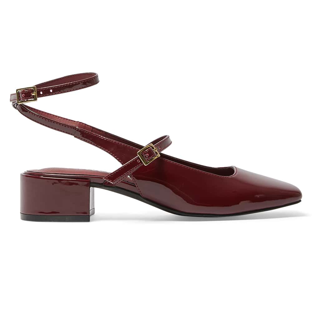 Melody Heel in Cherry Patent