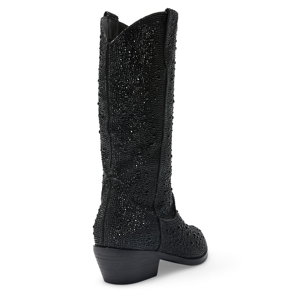 Parton Boot in Black Rhinestone