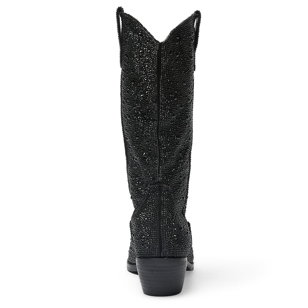 Parton Boot in Black Rhinestone