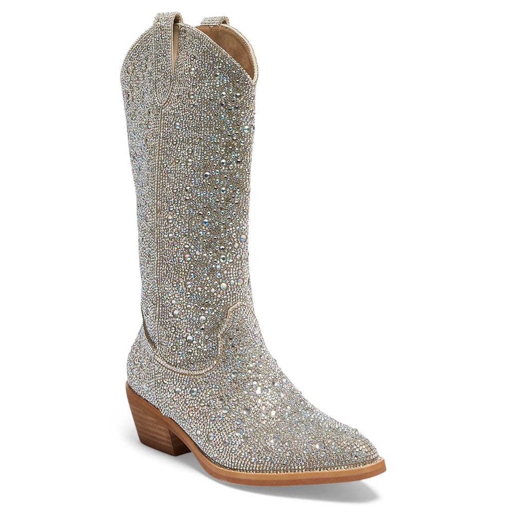 Parton Boot in Silver Rhinestone