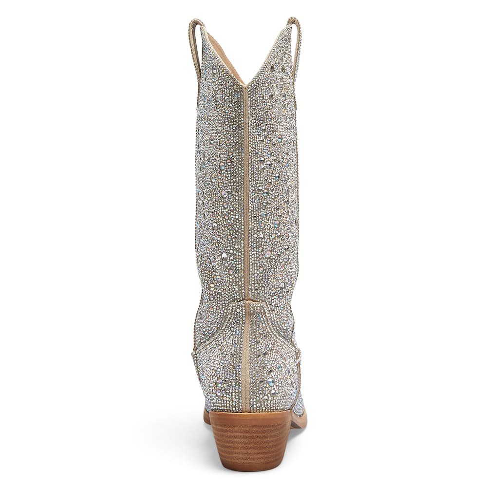 Parton Boot in Silver Rhinestone