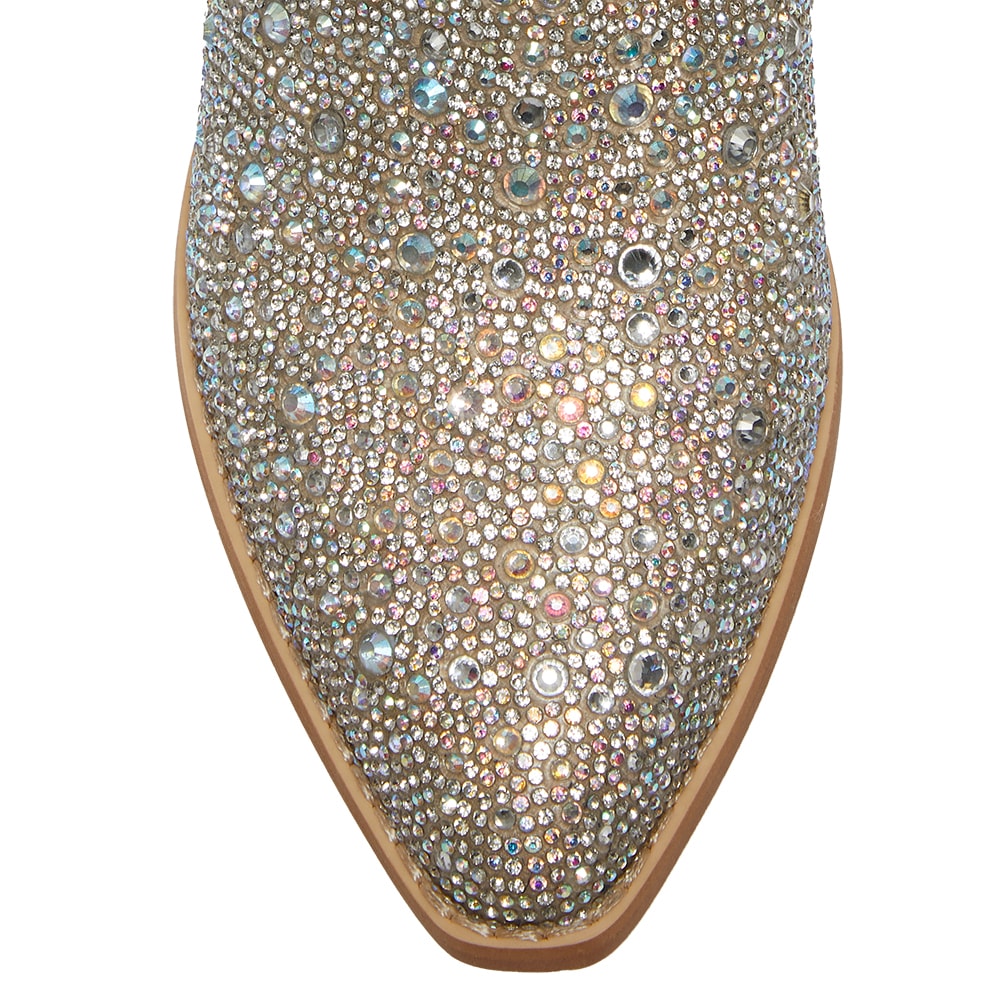 Parton Boot in Silver Rhinestone