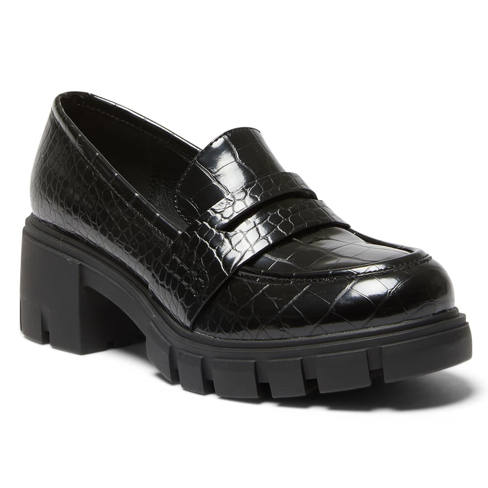 Quincy Loafer in Black Croc