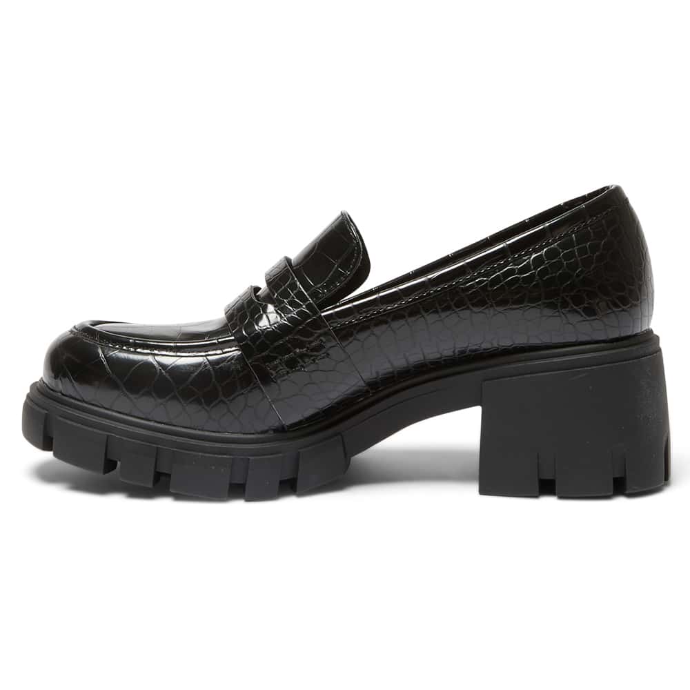 Quincy Loafer in Black Croc