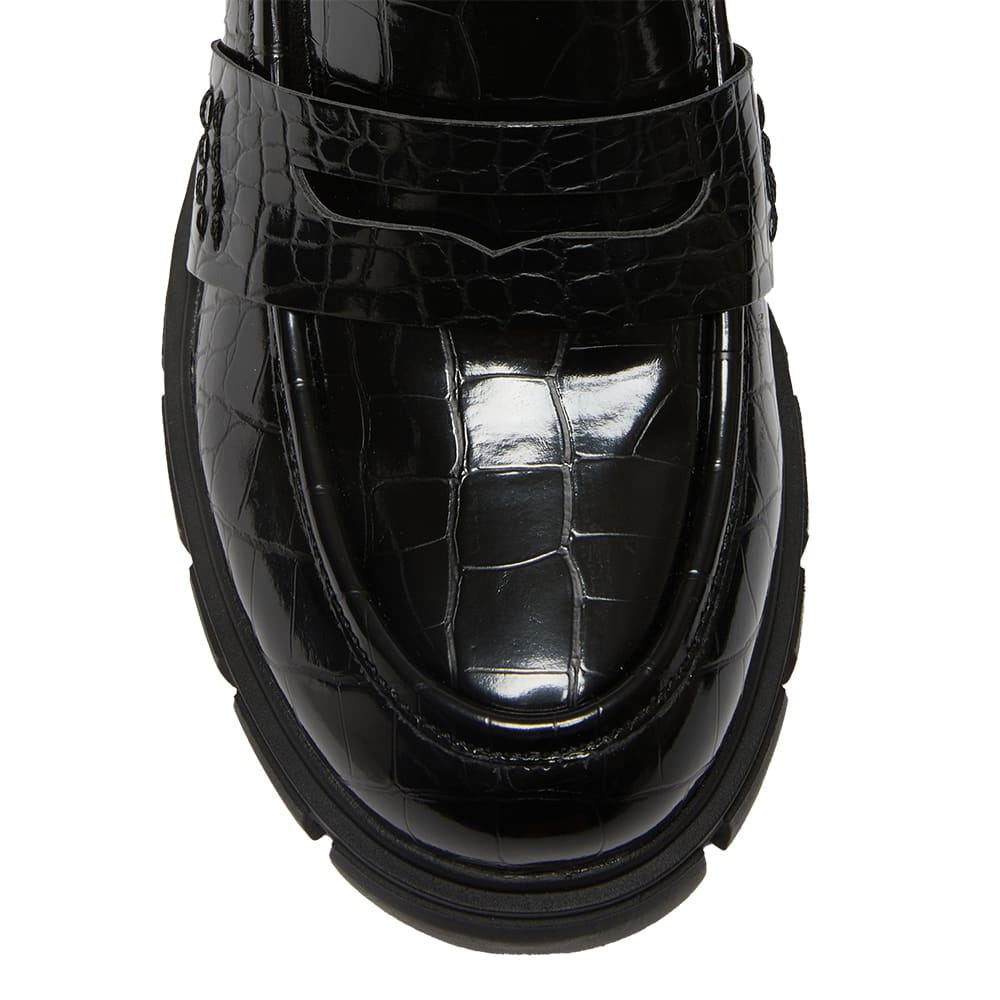Quincy Loafer in Black Croc