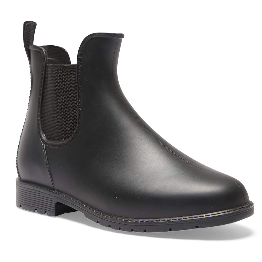 Rainy Boot in Black Smooth