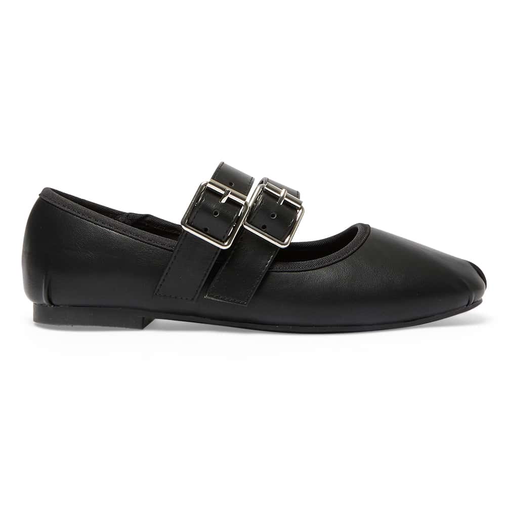 Renata Ballet Flat in Black Smooth