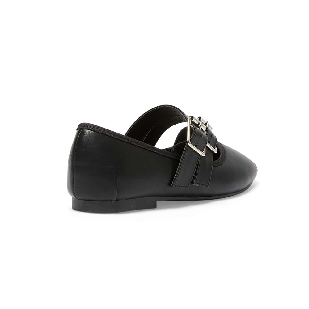 Renata Ballet Flat in Black Smooth