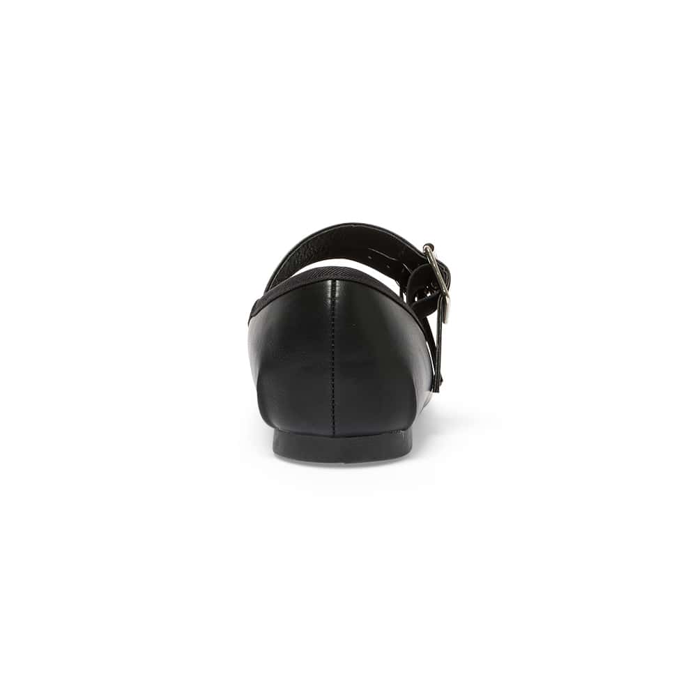 Renata Ballet Flat in Black Smooth
