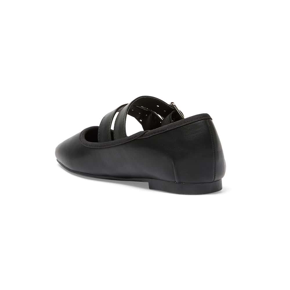 Renata Ballet Flat in Black Smooth