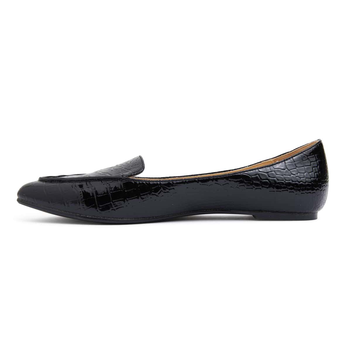 Reno Ballet Flat in Black Croc