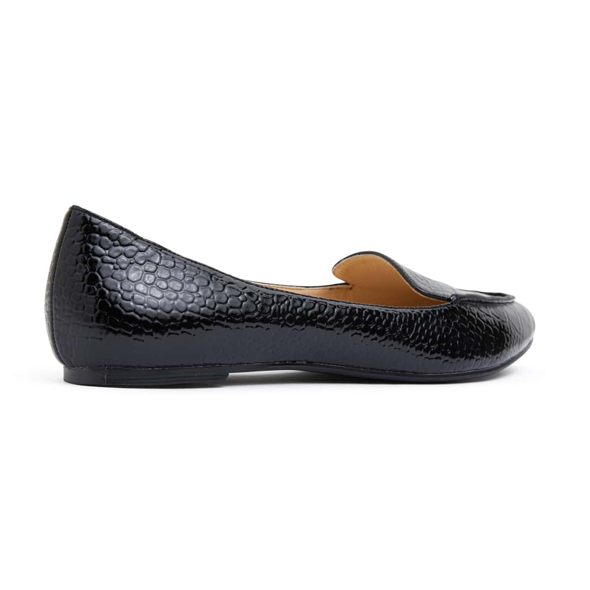 Reno Ballet Flat in Black Croc
