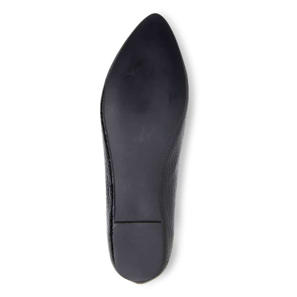 Reno Ballet Flat in Black Croc
