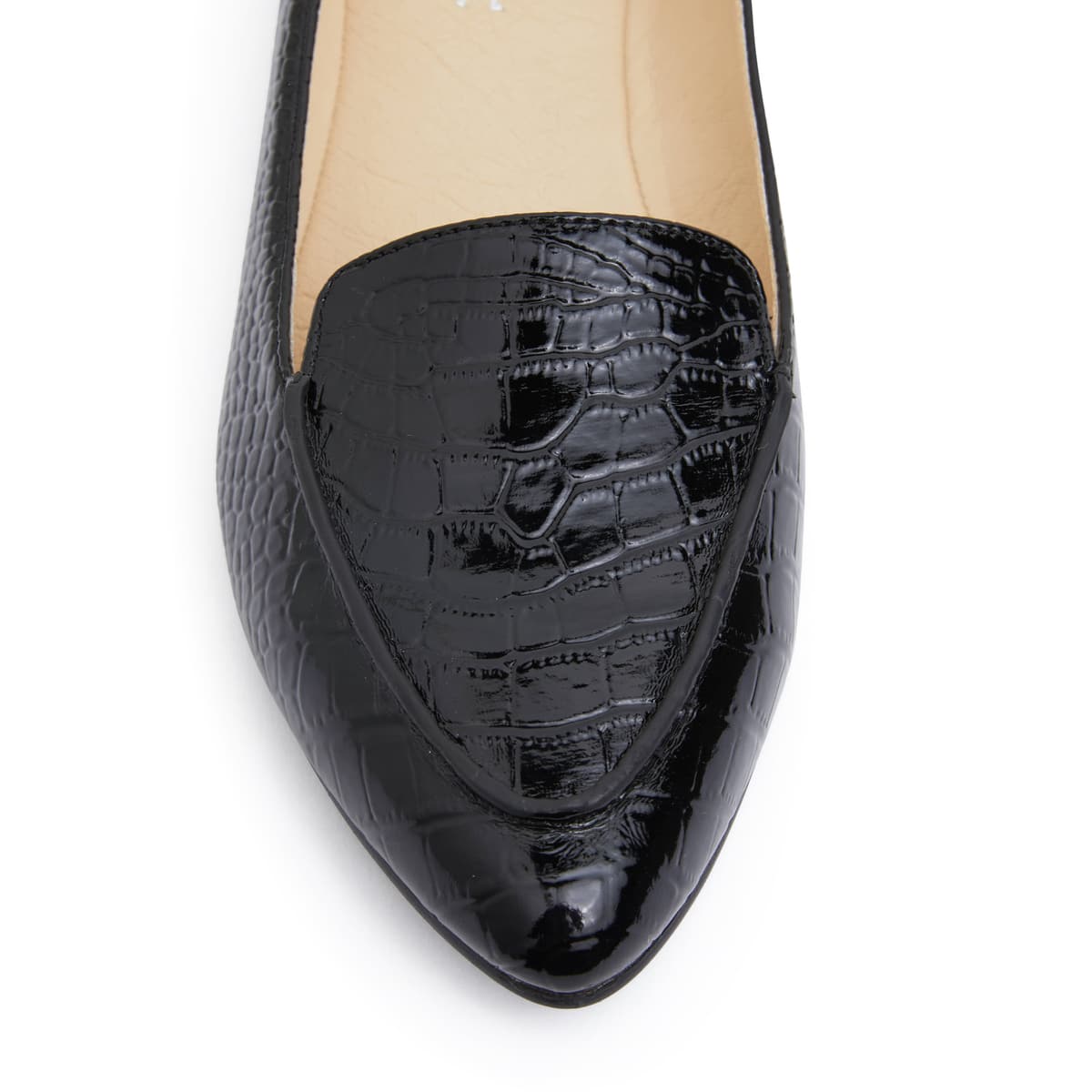 Reno Ballet Flat in Black Croc