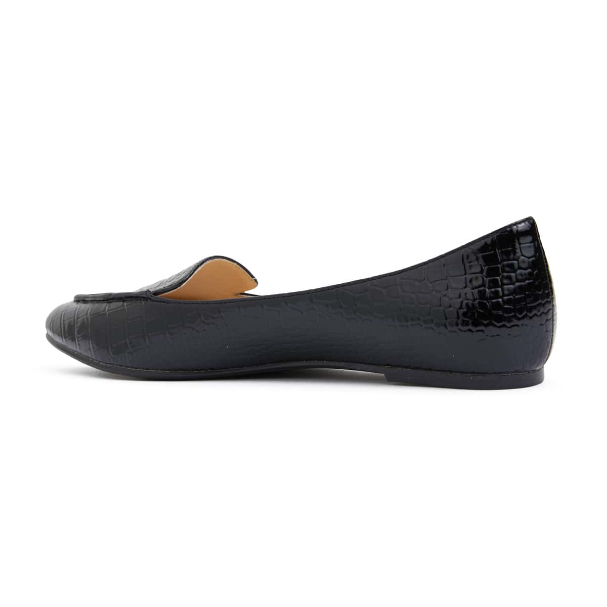 Reno Ballet Flat in Black Croc
