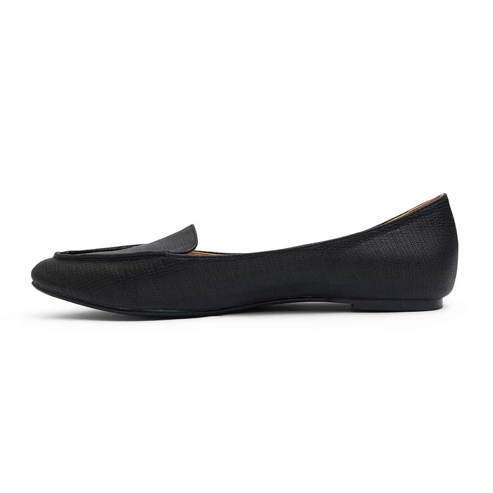 Reno Ballet Flat in Black Lizard