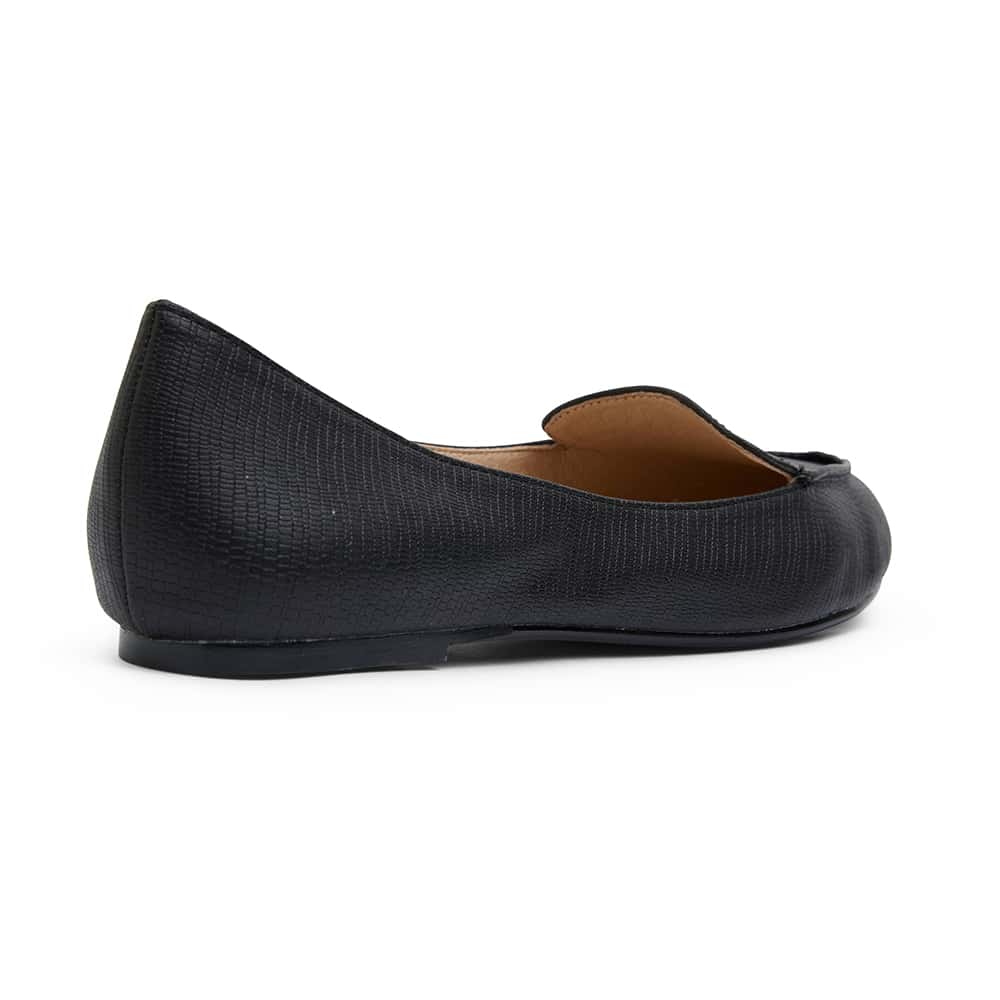 Reno Ballet Flat in Black Lizard
