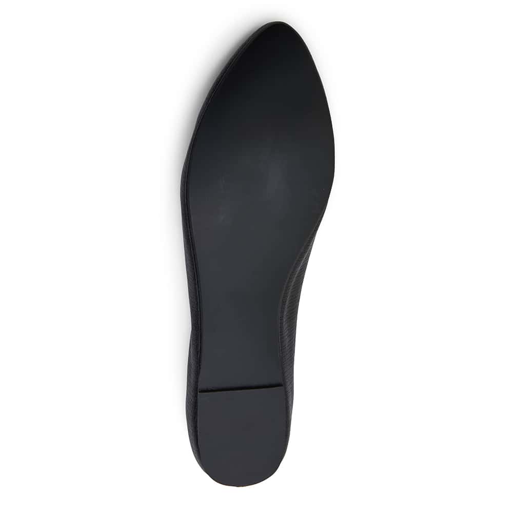 Reno Ballet Flat in Black Lizard