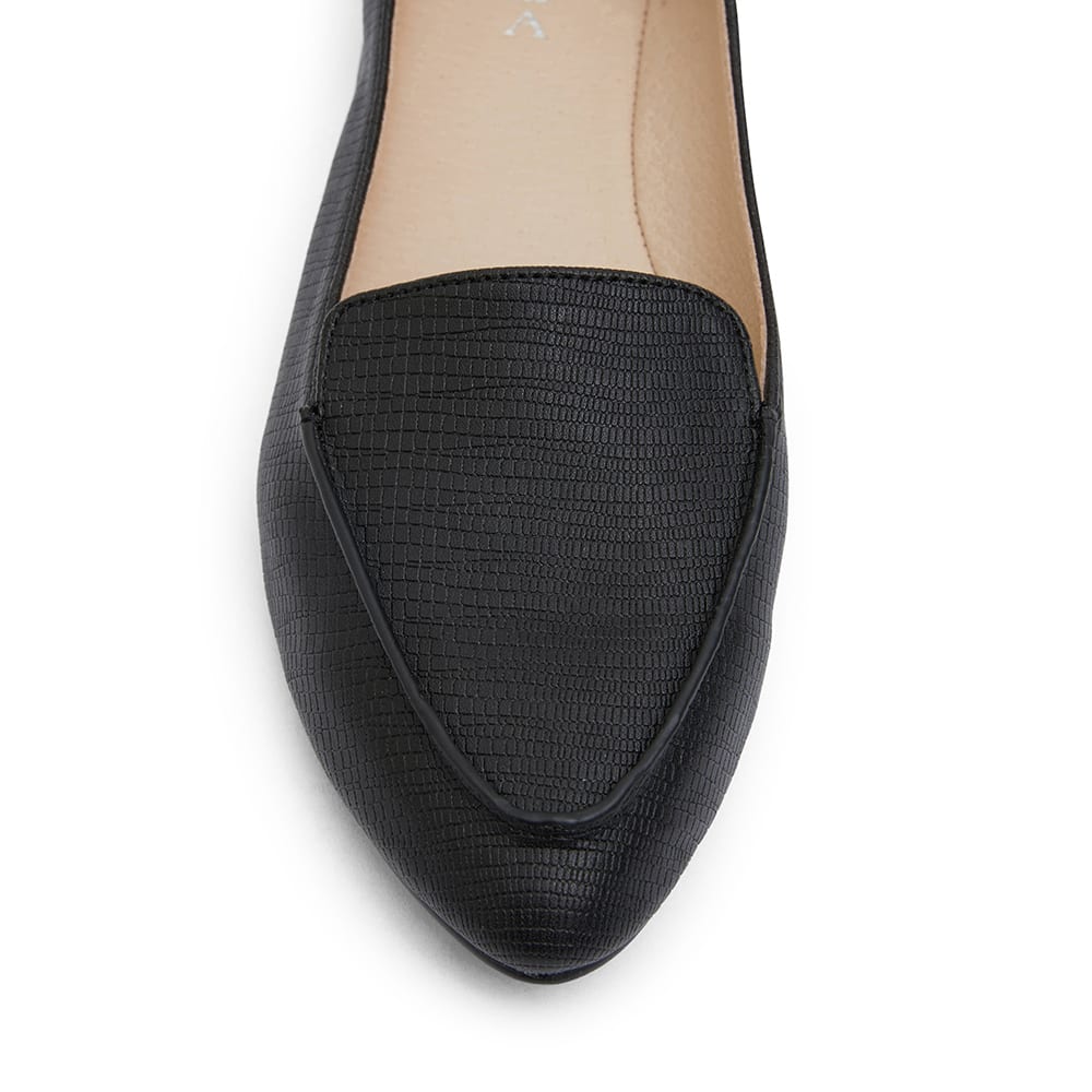 Reno Ballet Flat in Black Lizard