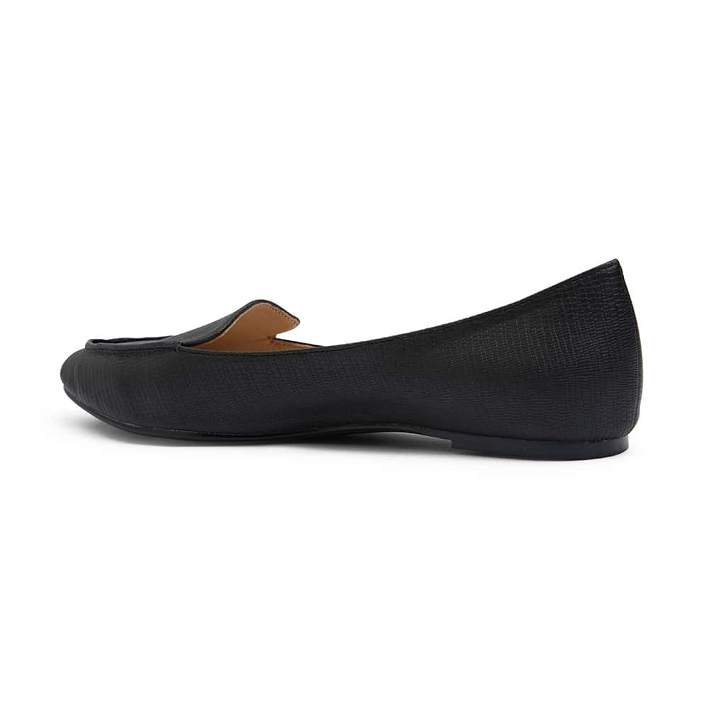 Reno Ballet Flat in Black Lizard