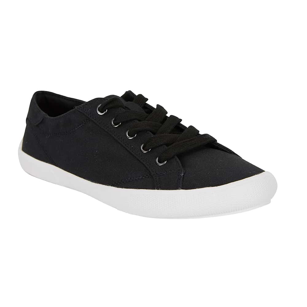 Riddle Sneaker in Black Smooth Canvas