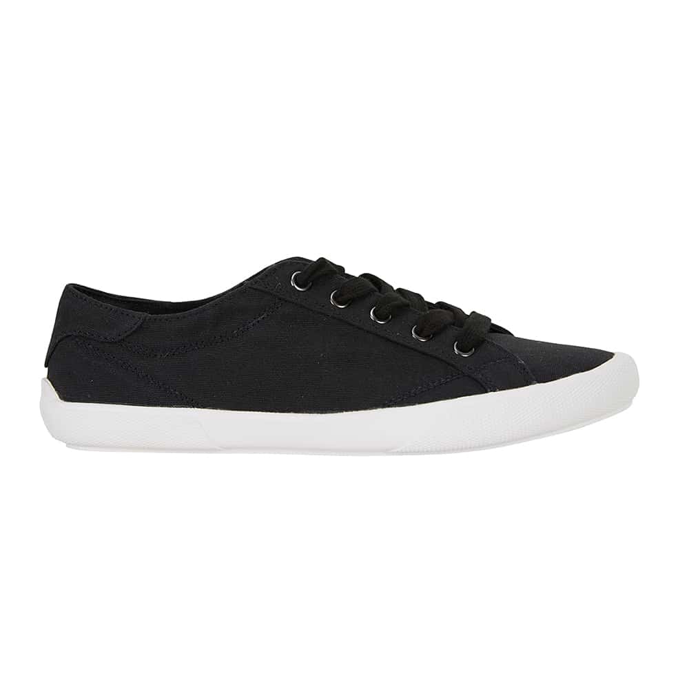 Riddle Sneaker in Black Smooth Canvas