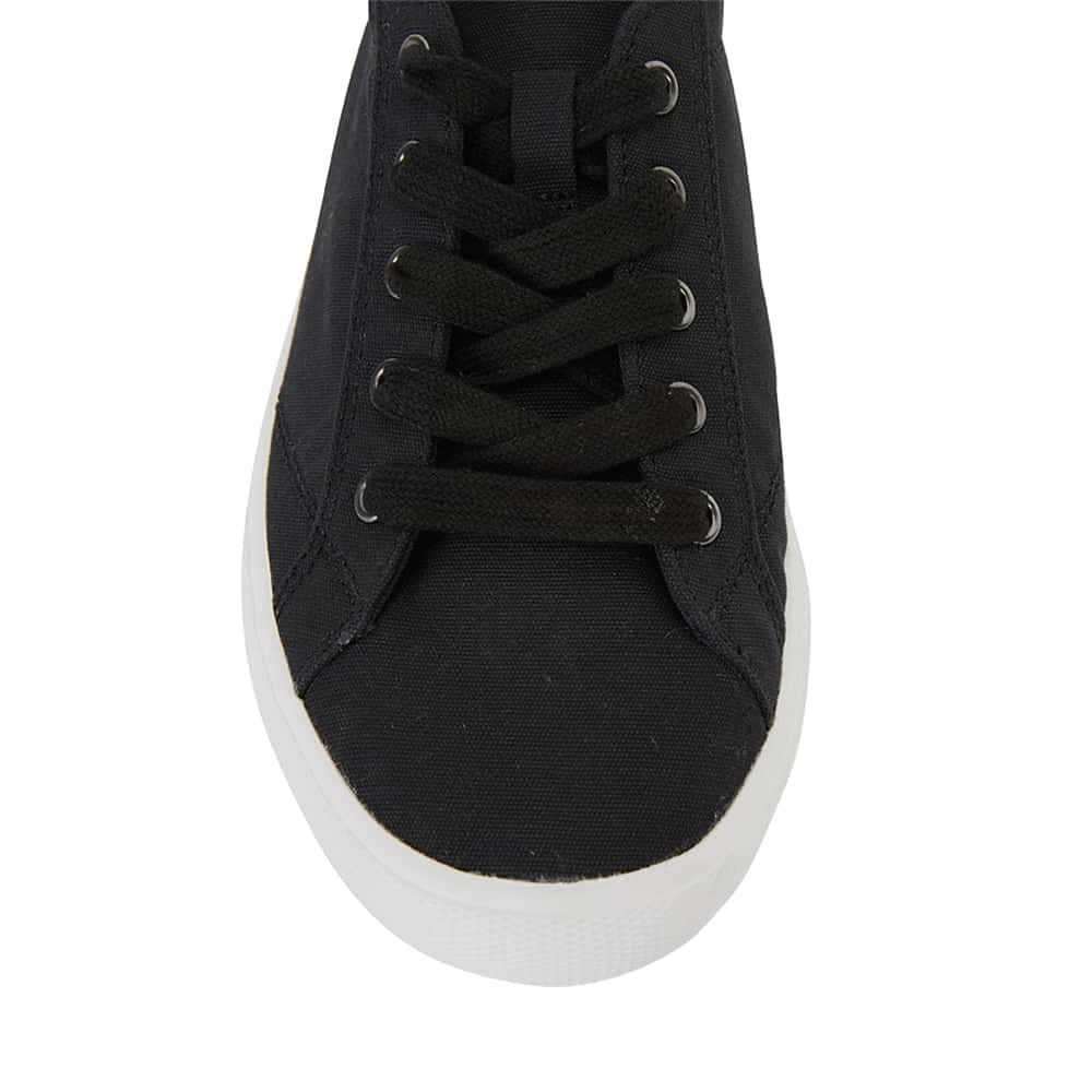 Riddle Sneaker in Black Smooth Canvas