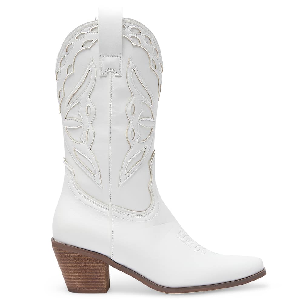Rodeo Boot in White Smooth
