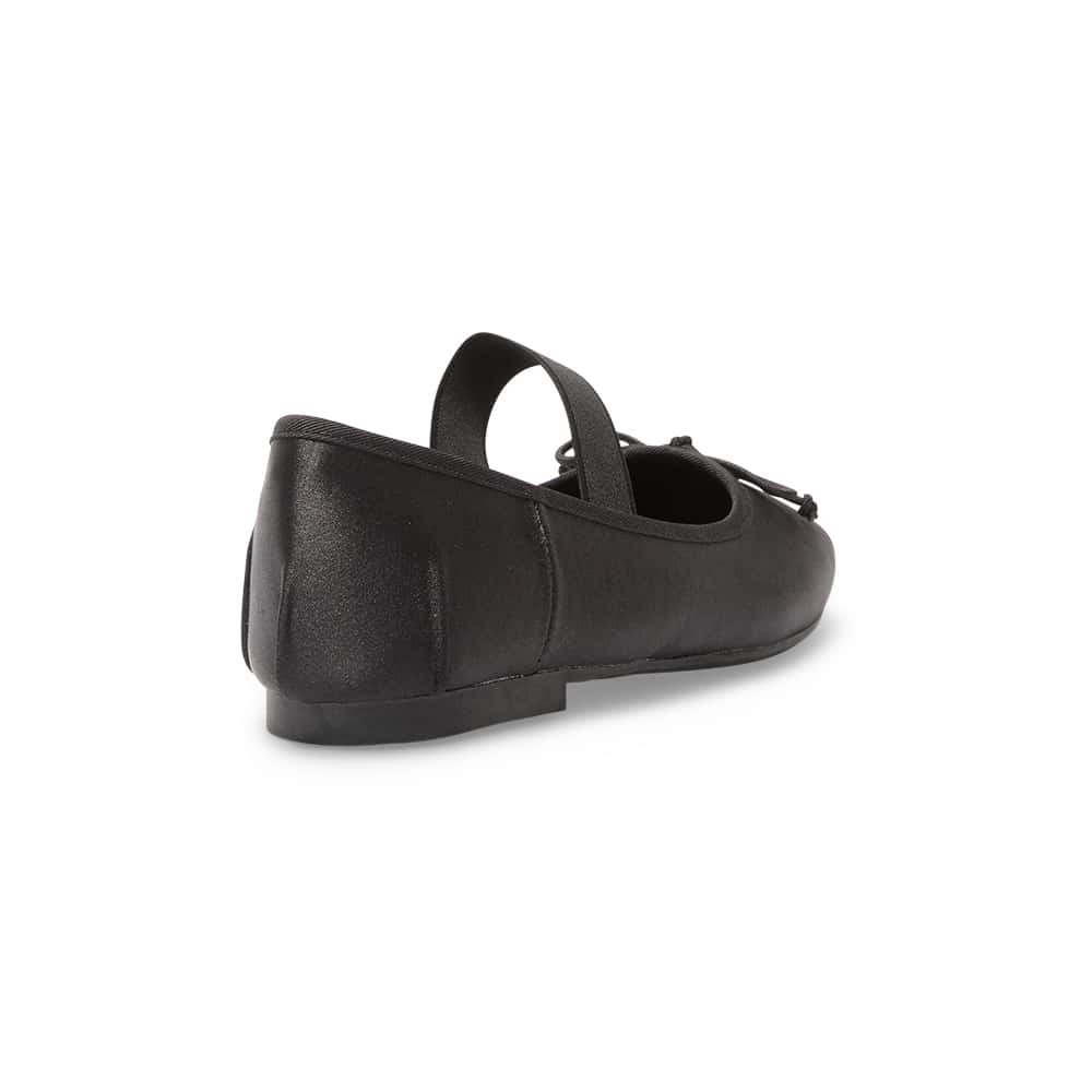 Rose Flat in Black Satin