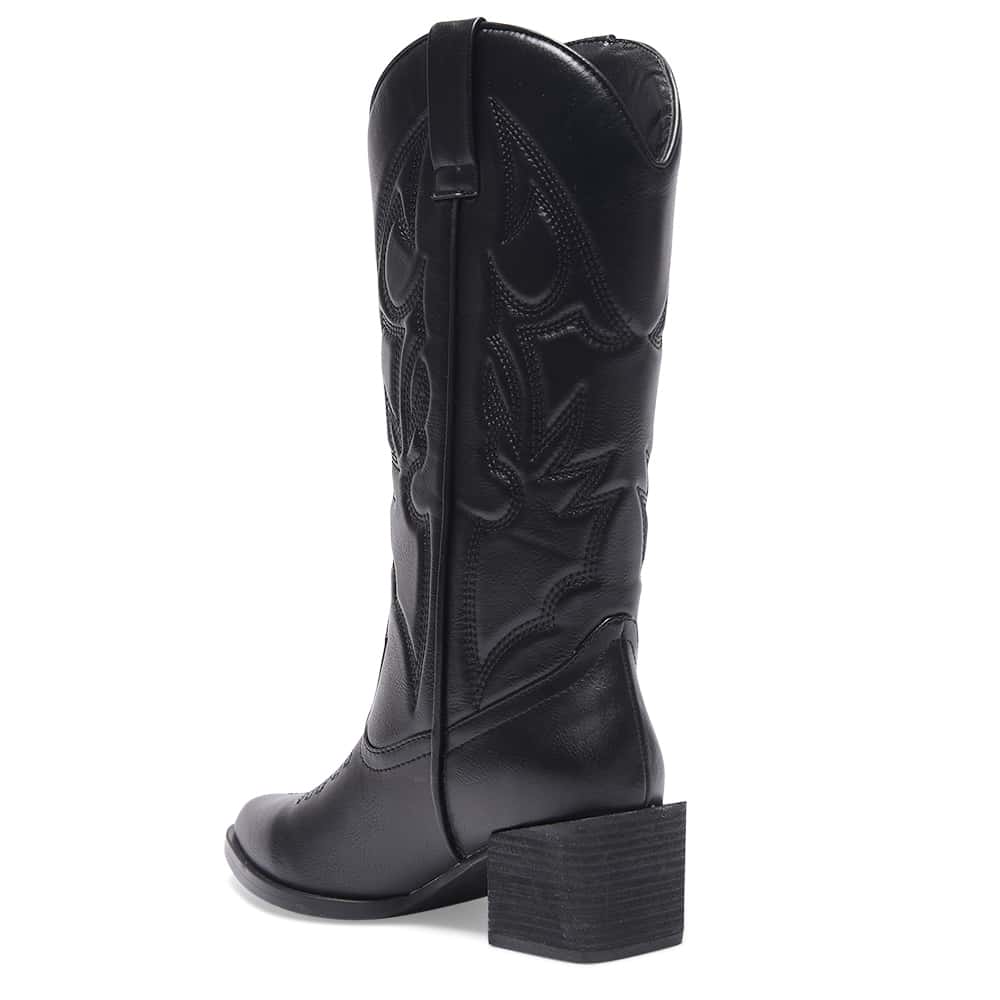 Ryder Boot in Black Smooth