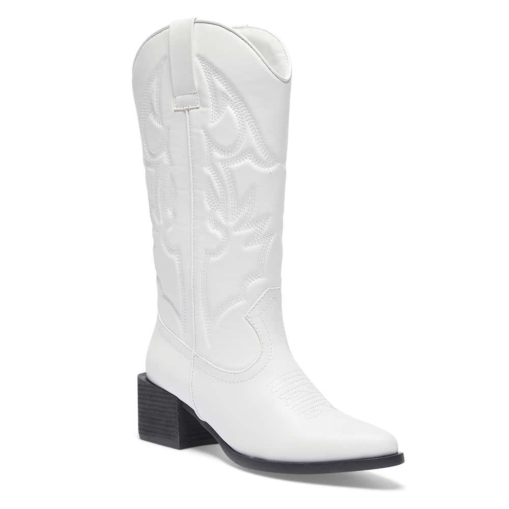 Ryder Boot in White Smooth