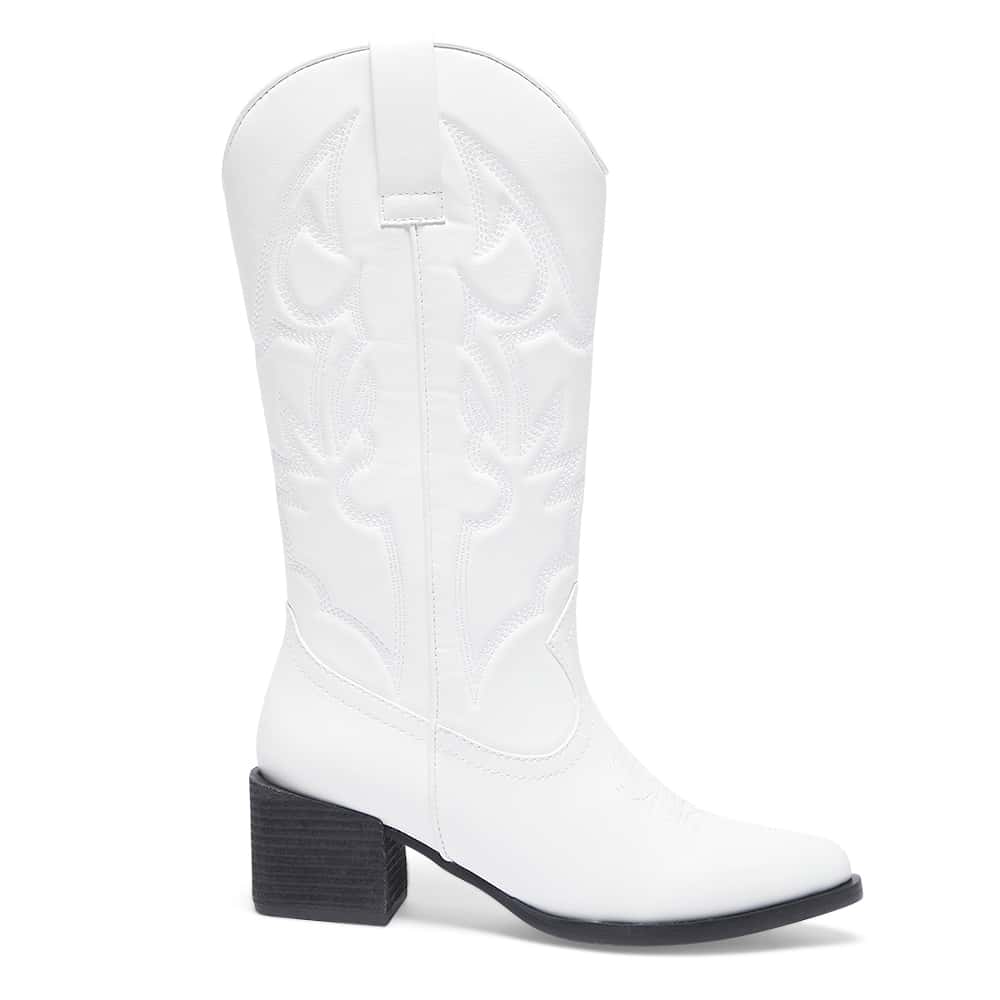 Ryder Boot in White Smooth