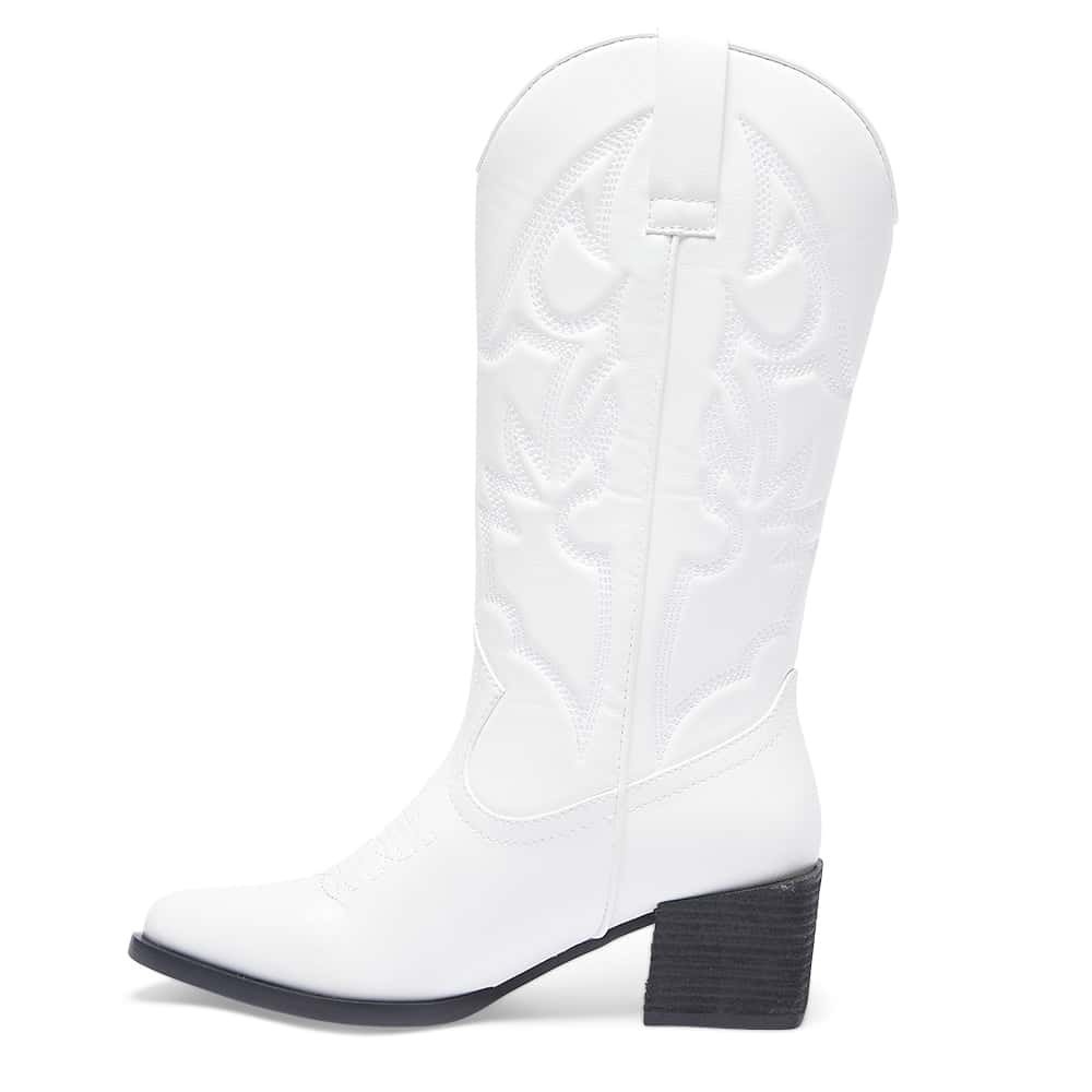 Ryder Boot in White Smooth