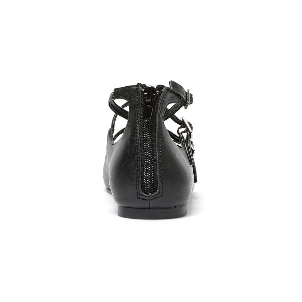 Samira Ballet Flat in Black Smooth