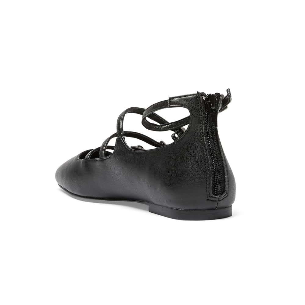Samira Ballet Flat in Black Smooth