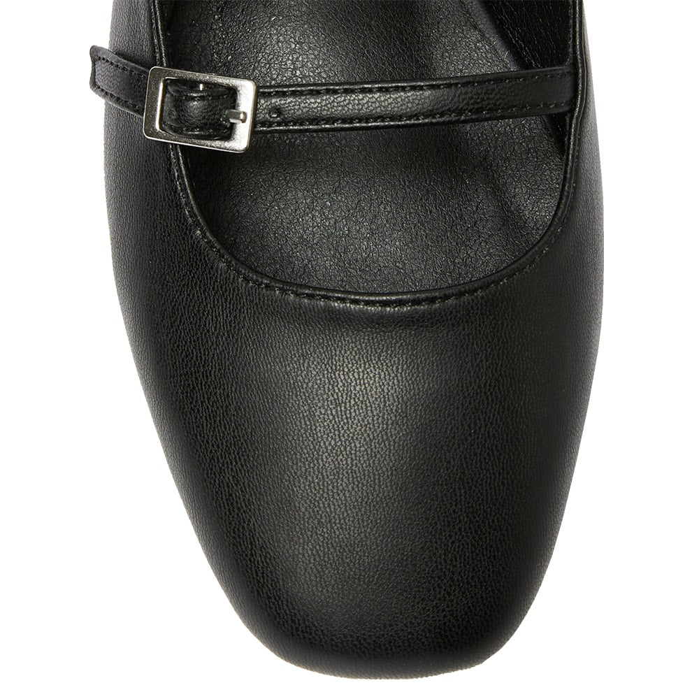 Samira Ballet Flat in Black Smooth