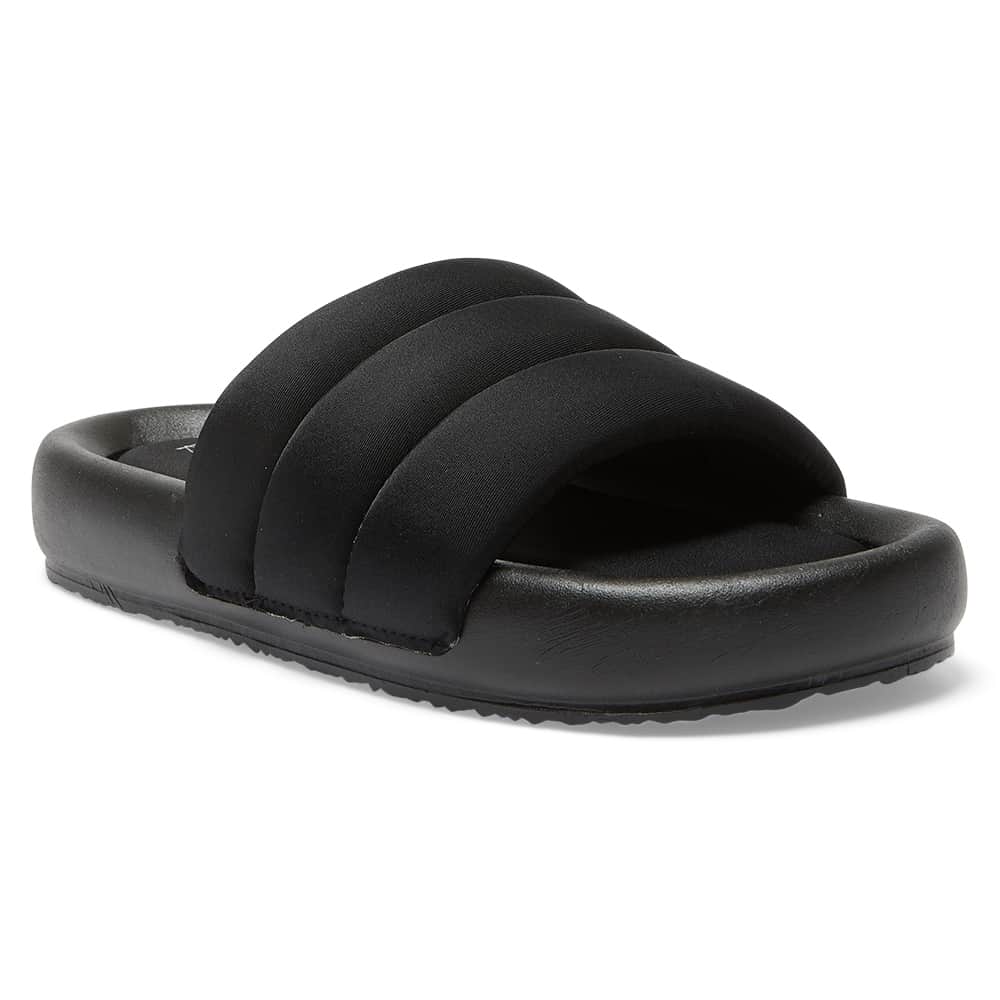 Scuba Slide in Black Fabric