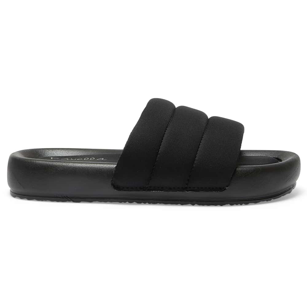 Scuba Slide in Black Fabric