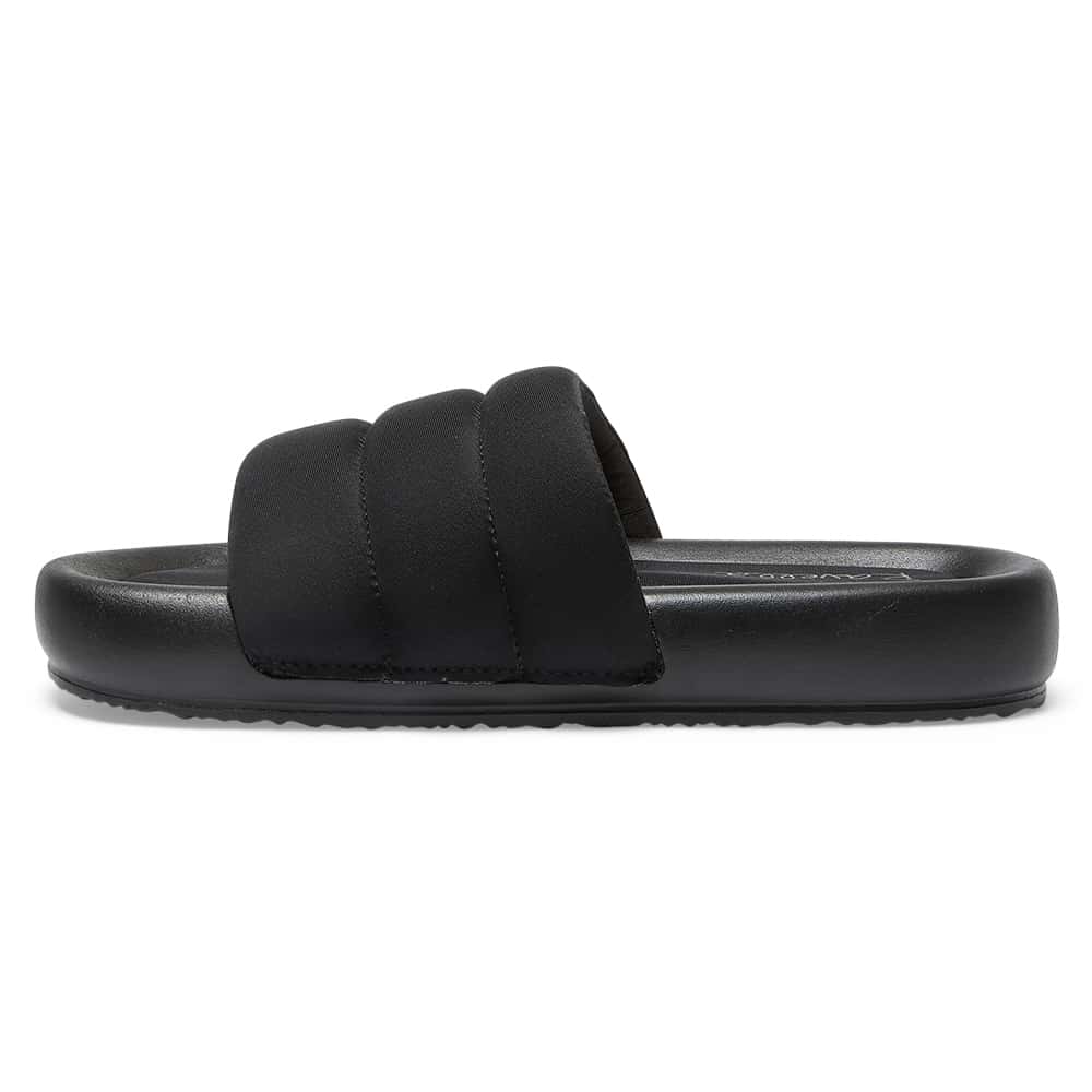 Scuba Slide in Black Fabric